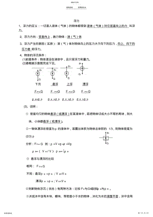 2022年初二浮力-知识点总结及练习题 .pdf