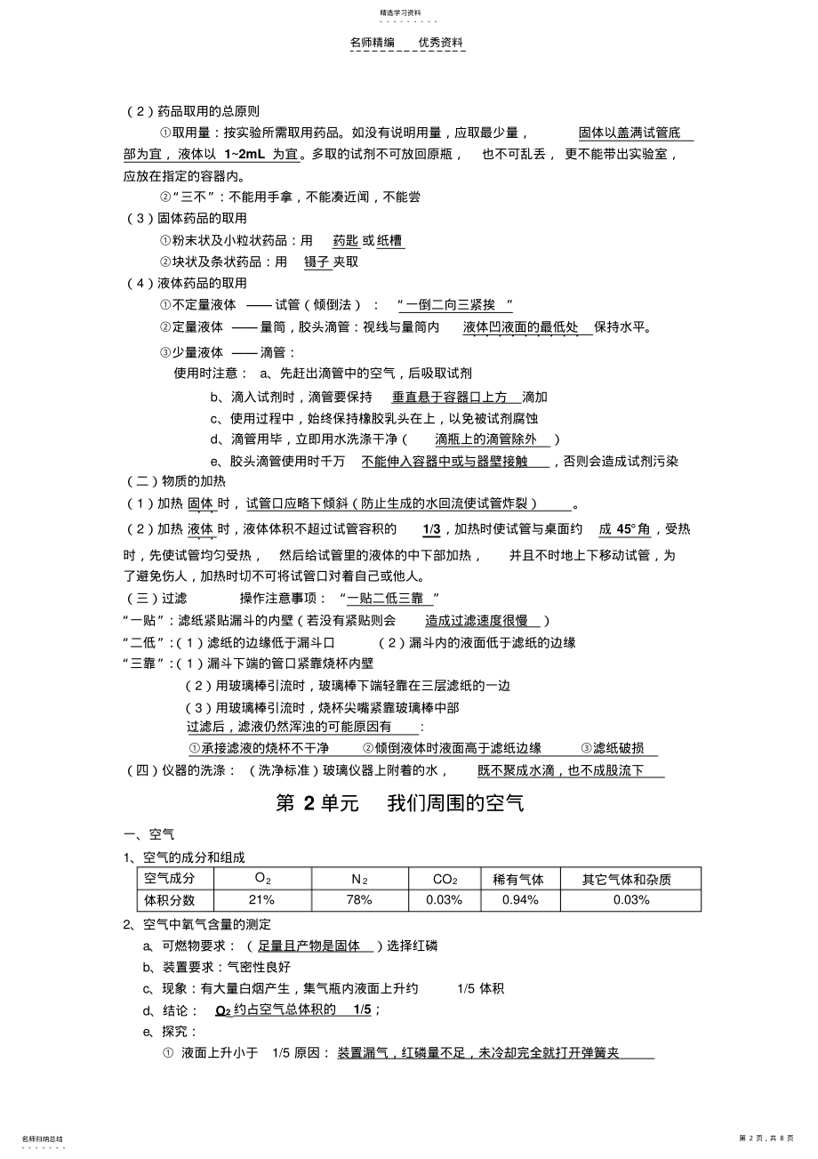 2022年初三化学上册单元知识点汇总 .pdf_第2页