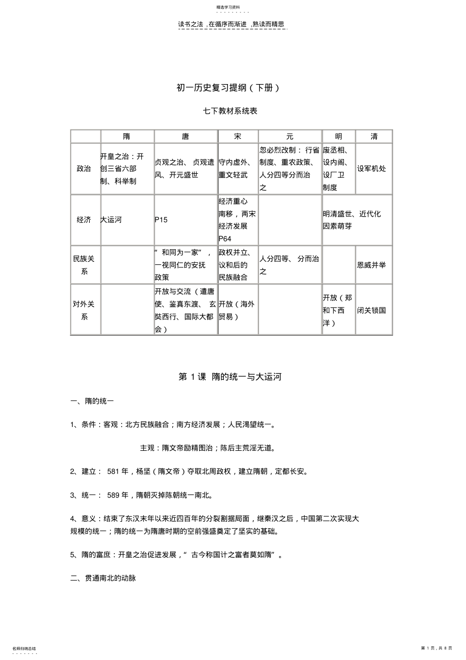 2022年初一下历史复习资料 .pdf_第1页