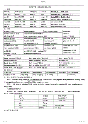 2022年小学英语冀教版五年级下册知识点汇总 .pdf