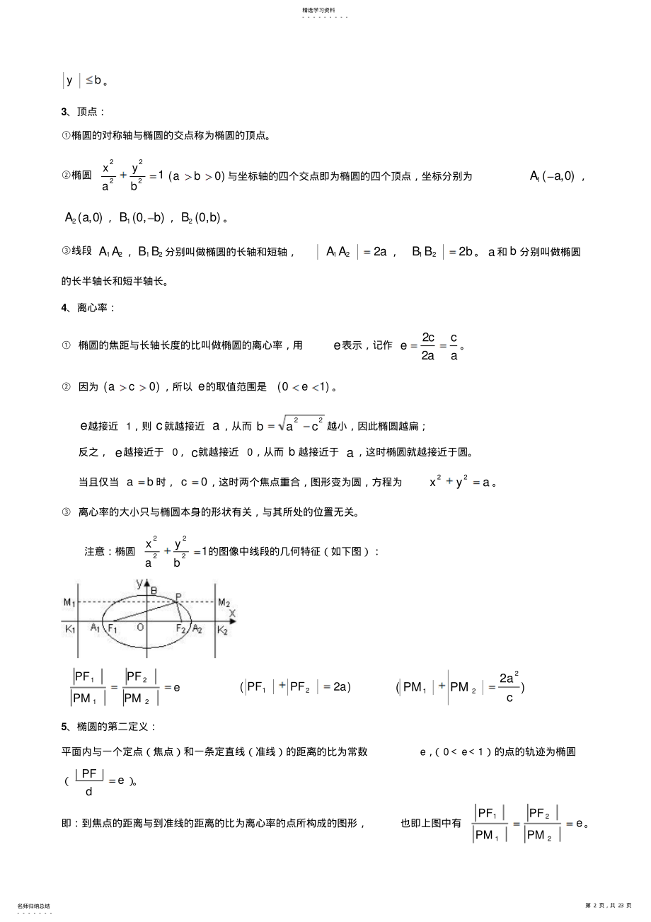 2022年圆锥曲线椭圆双曲线抛物线知识点总结例题习题精讲 .pdf_第2页