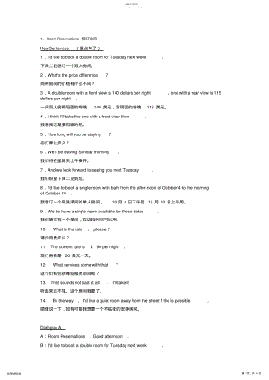 2022年出国旅行入住酒店必备英语对话 .pdf