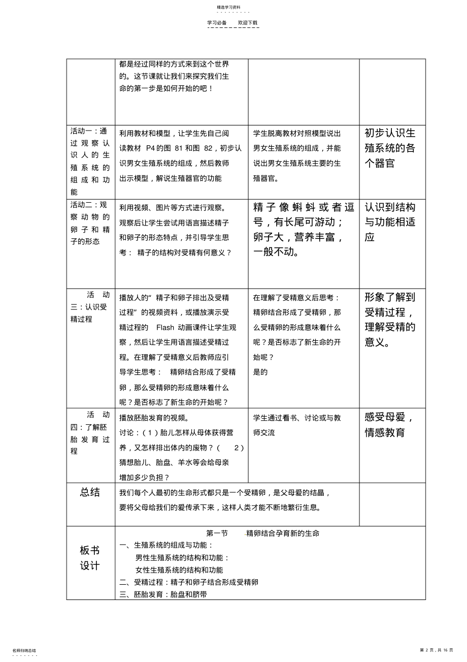 2022年苏教版七下生物教案 .pdf_第2页