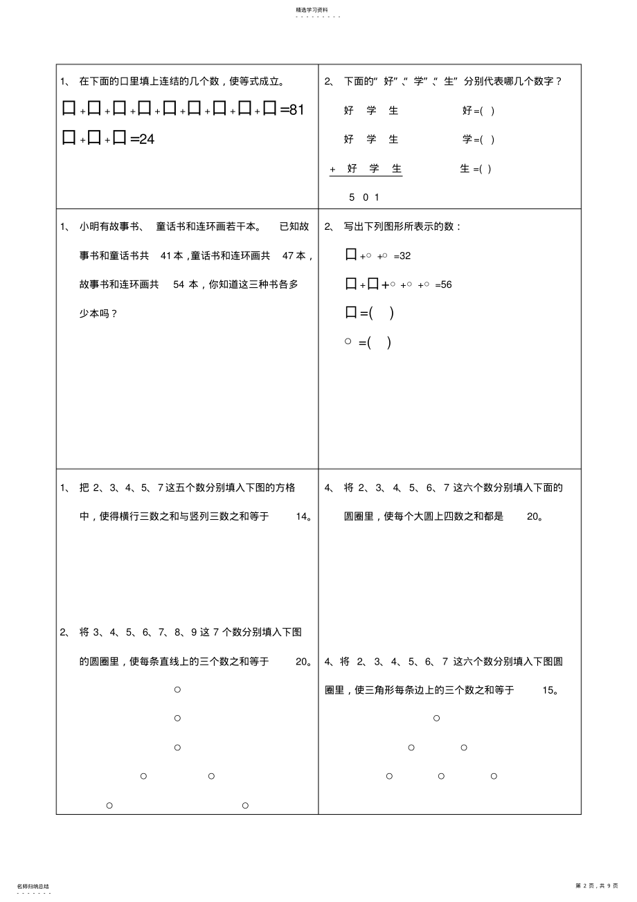 小学二年级经典奥数题 .pdf_第2页