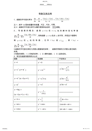 2022年导数及其应用知识点经典习题集 .pdf