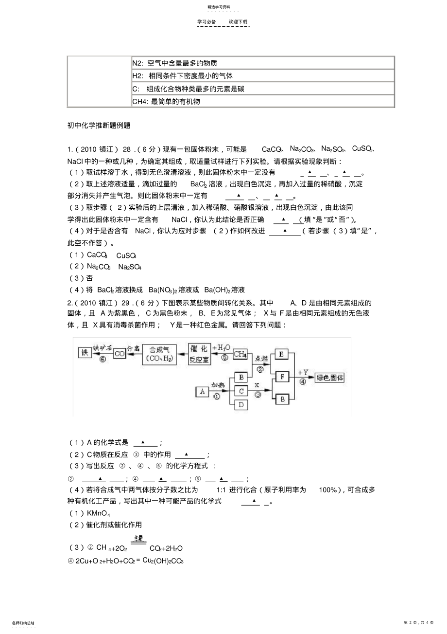 2022年初中化学推断题解题技巧赞 .pdf_第2页