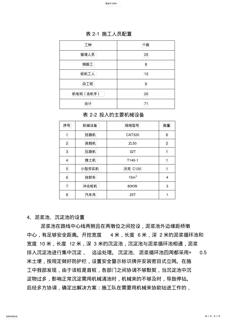 2022年钻孔灌注桩首件工程总结报告 .pdf_第2页