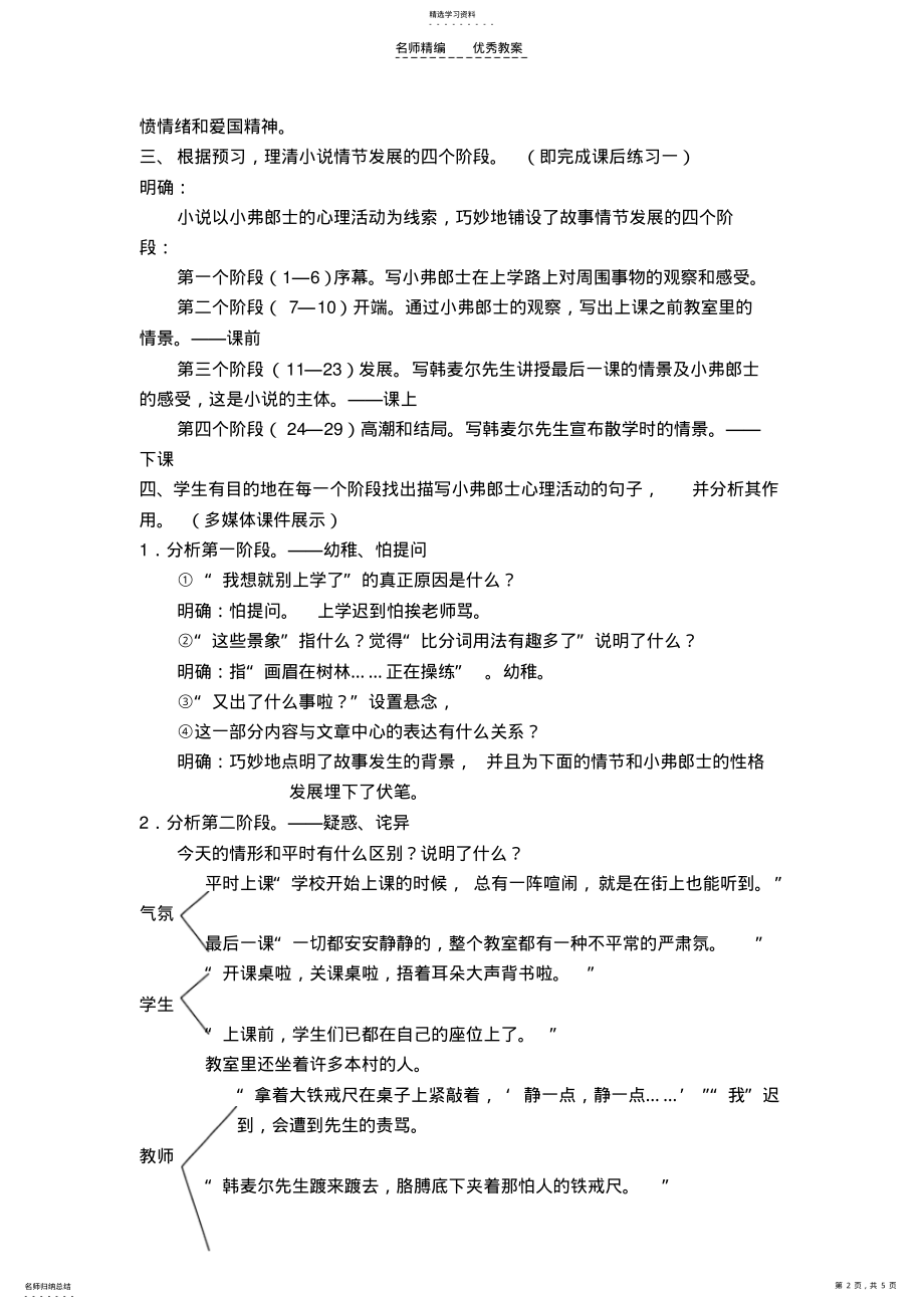 2022年初中语文《最后一课》教案 .pdf_第2页