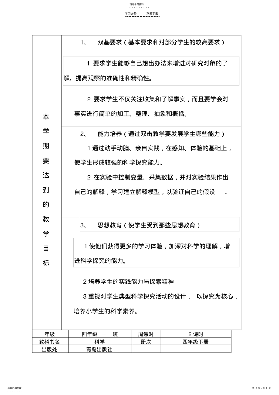 2022年青岛版四年级下科学计划 .pdf_第2页