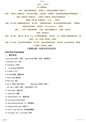 2022年史上最全面的人教版高中英语必修一语法知识点总结 .pdf