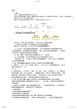 2022年初中物理压强知识点归纳与练习 2.pdf