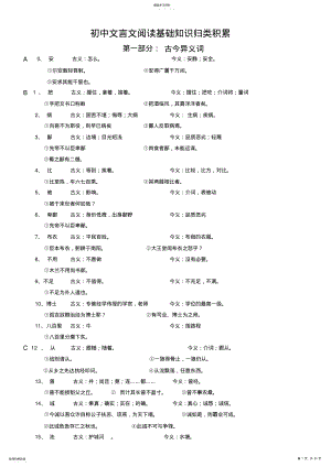 2022年初中文言文阅读基础知识归类积累 .pdf