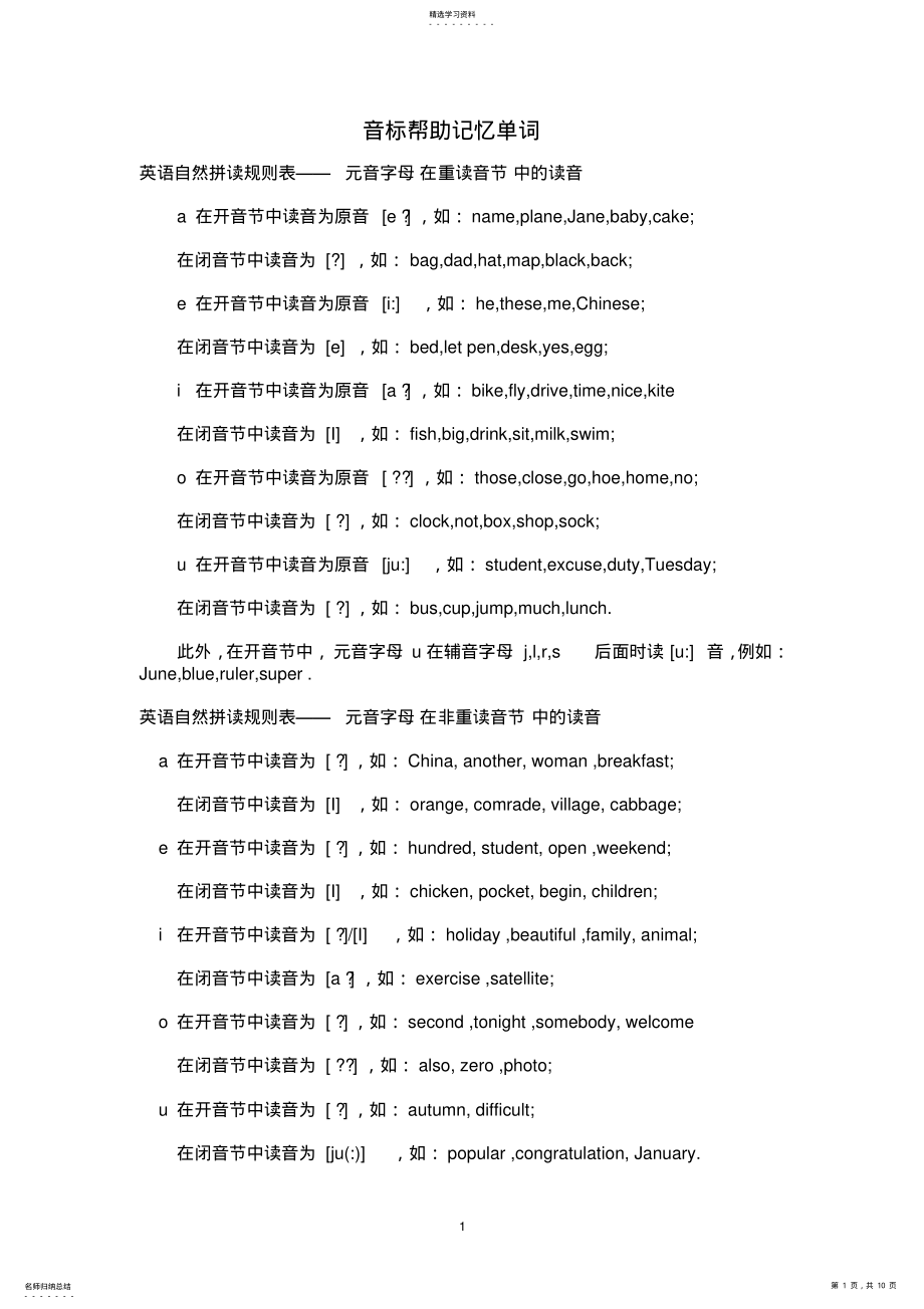 2022年英语音标拼读规则表 .pdf_第1页