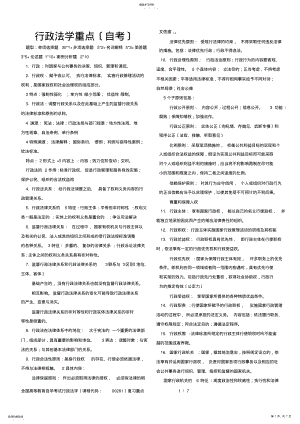 2022年自考行政法学背诵要点 .pdf