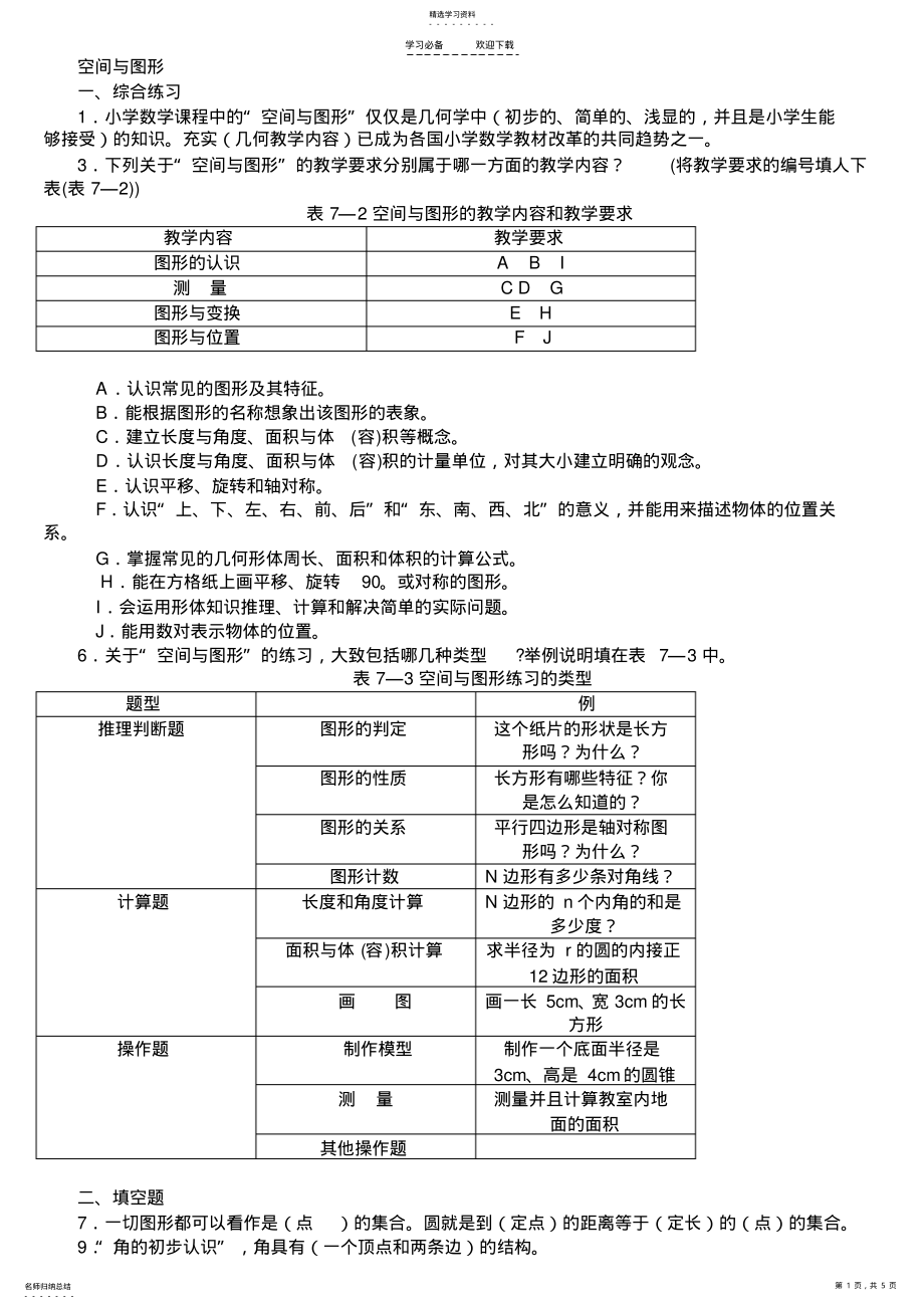 2022年小学空间与图形知识点 .pdf_第1页