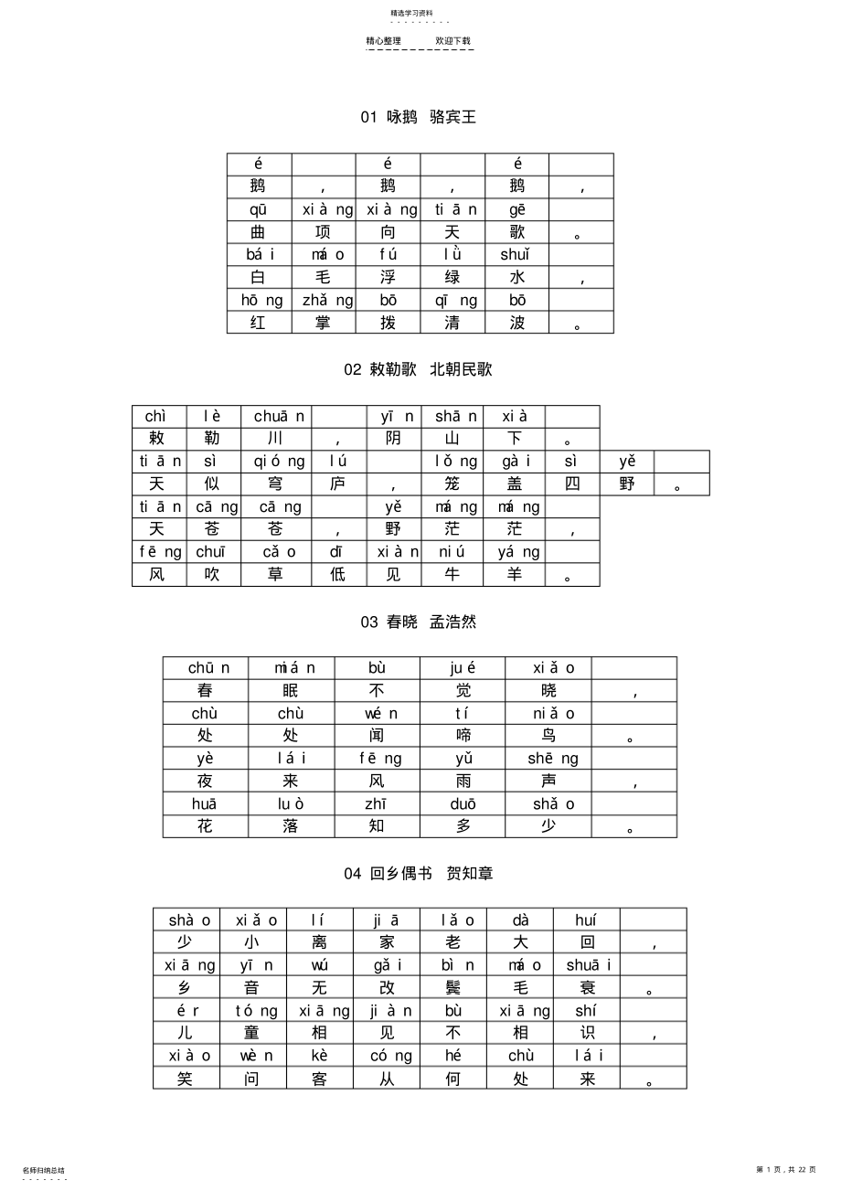 2022年小学必背古诗 .pdf_第1页