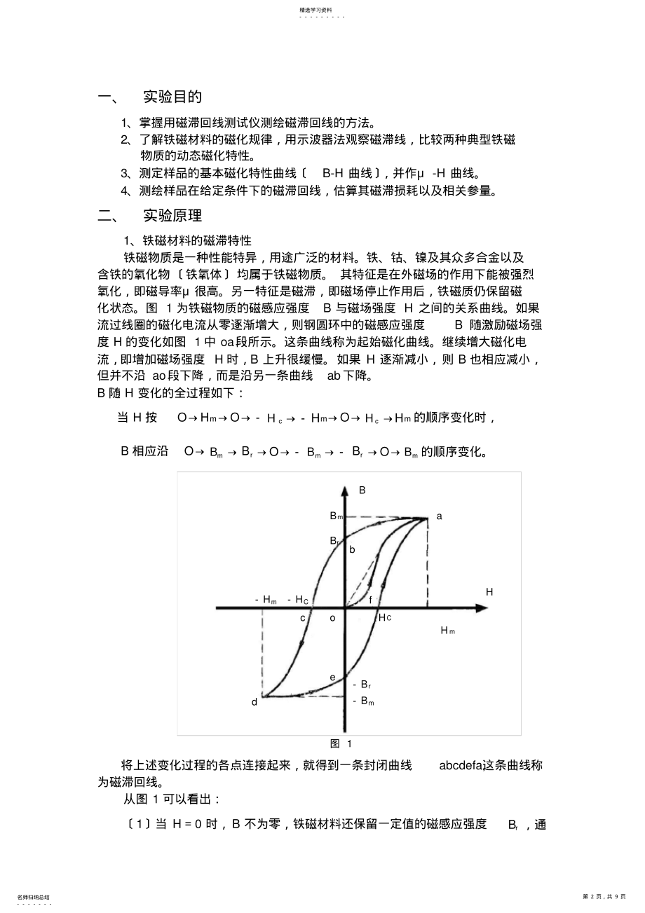 2022年铁磁材料的磁滞回线圈和基本磁化曲线 .pdf_第2页