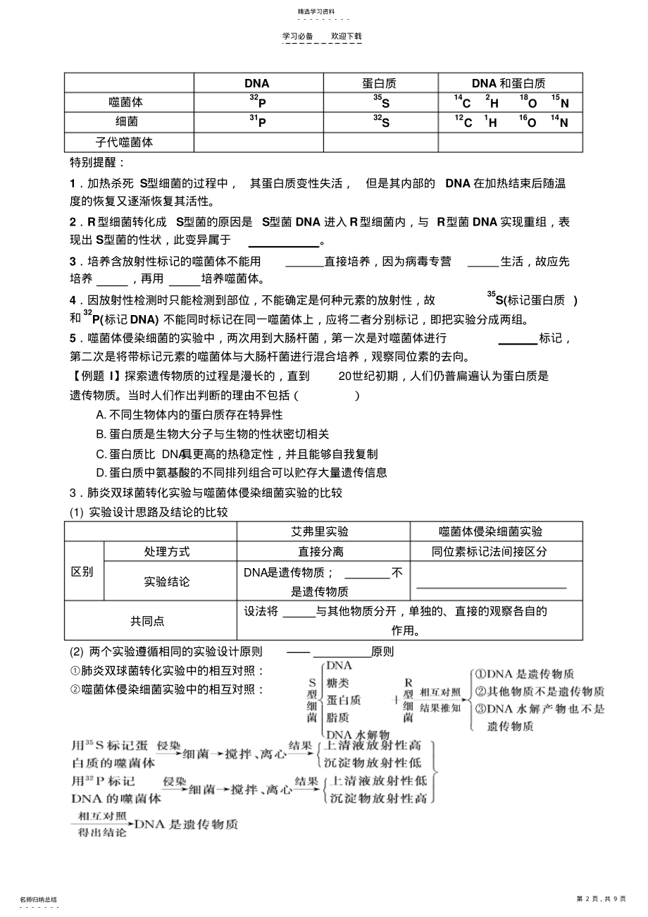 2022年遗传的分子基础专题复习 .pdf_第2页