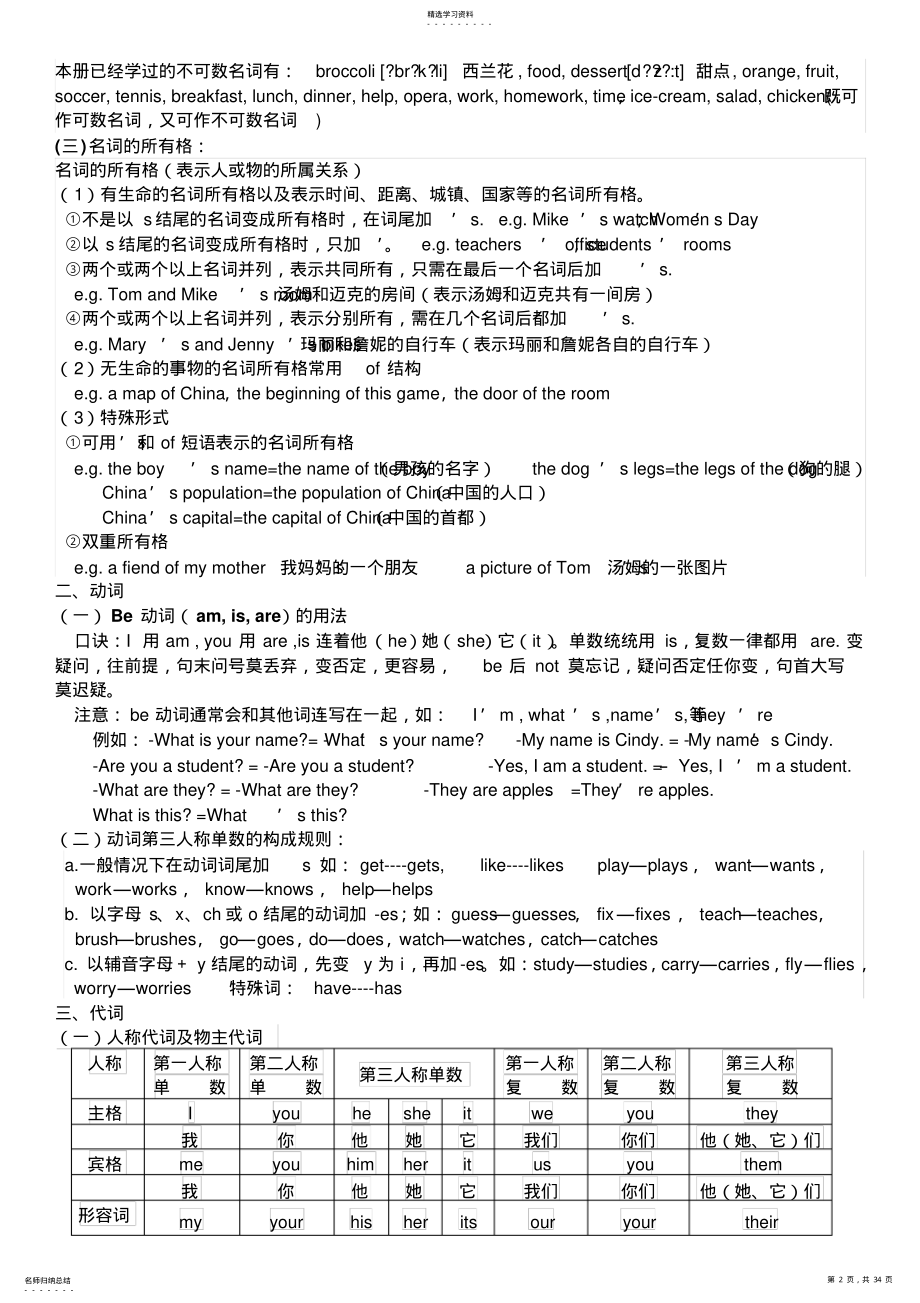 2022年初中英语语法汇总 .pdf_第2页