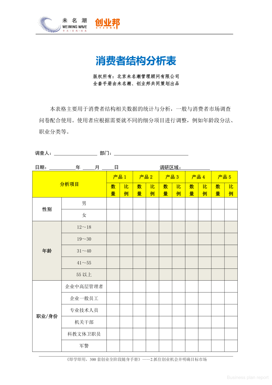 商业计划书和可行性报告消费者结构分析表.pdf_第1页