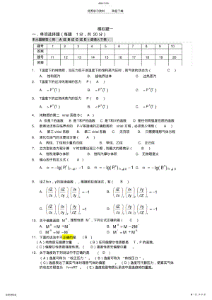 2022年化工热力学模拟题 .pdf