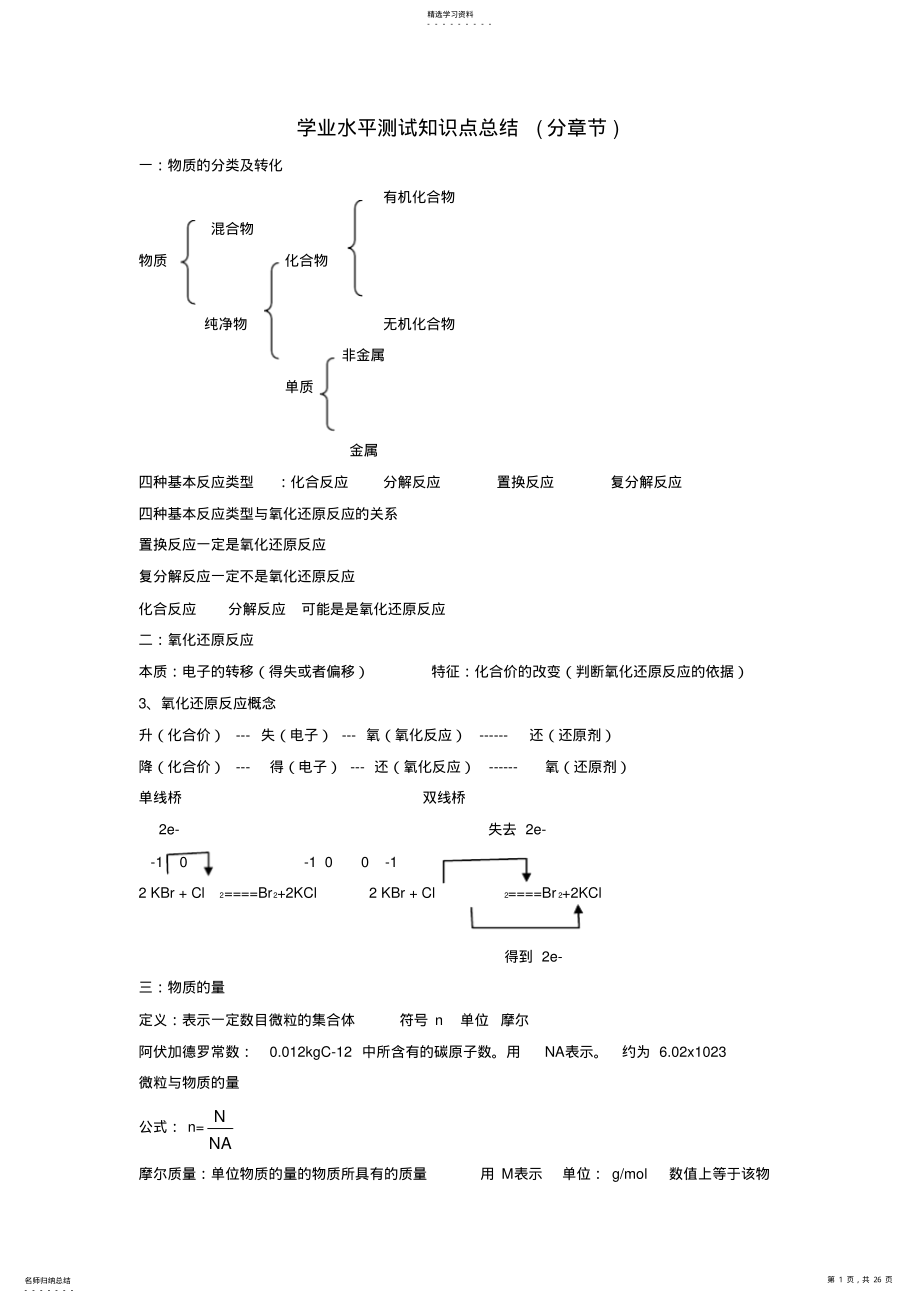 2022年学业水平测试知识点总结 .pdf_第1页