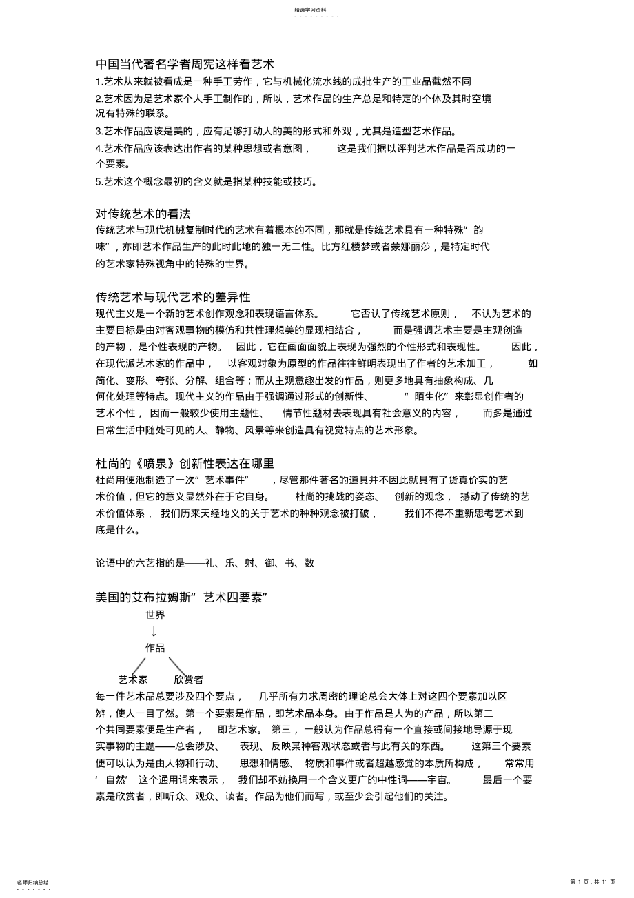 2022年艺术概论-重点 .pdf_第1页