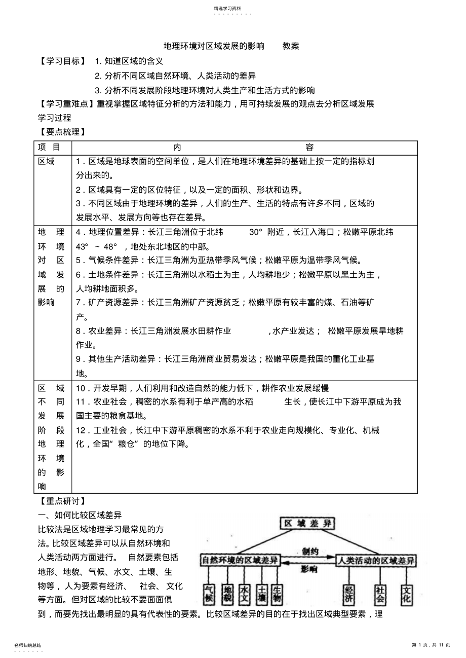 2022年地理环境对区域发展的影响教案 .pdf_第1页