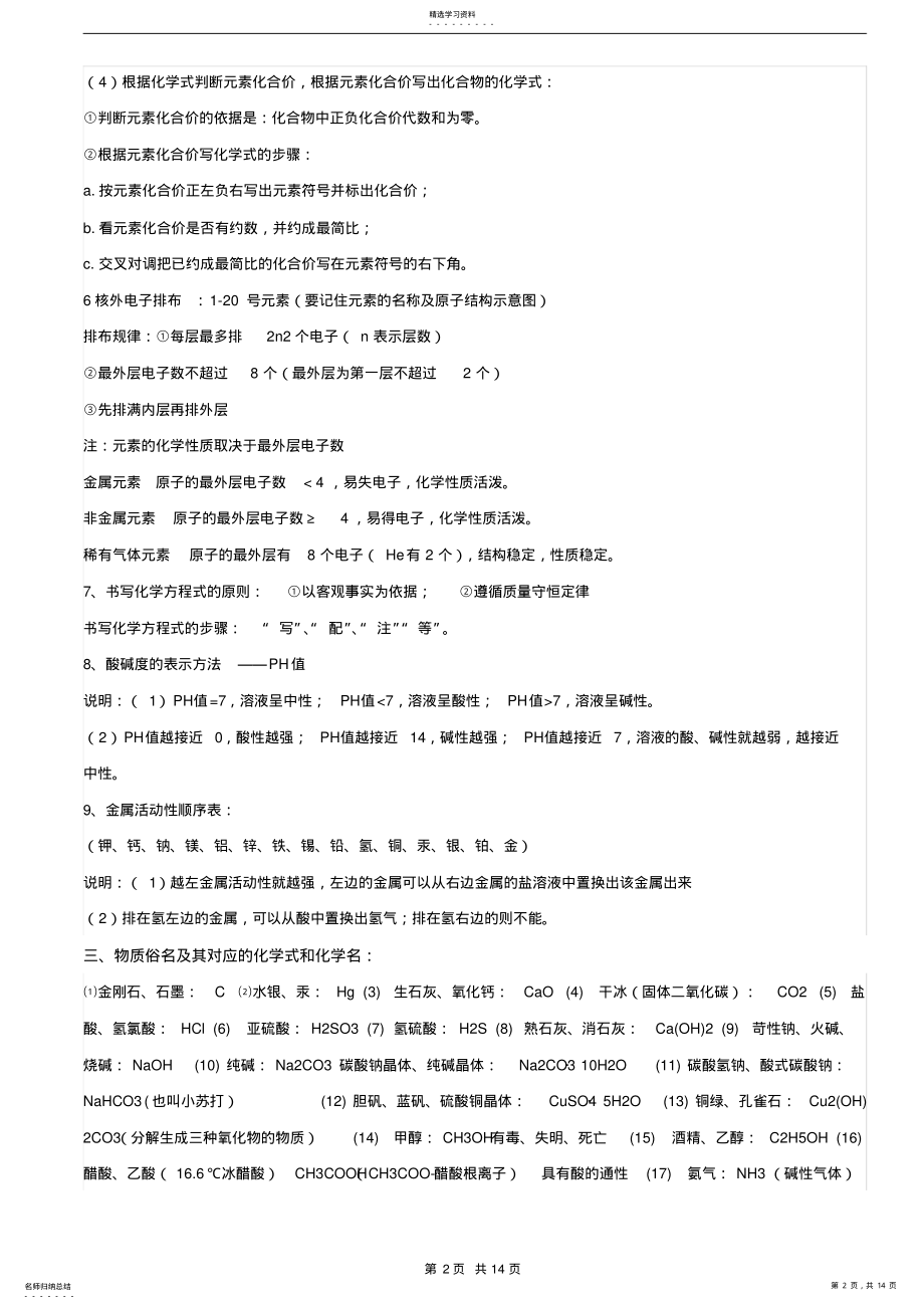 2022年初中化学中考复习知识点总结194 .pdf_第2页