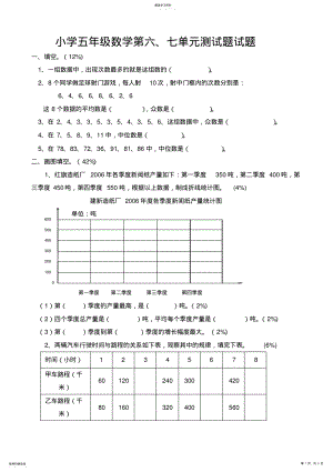 小学五年级数学下册第六七单元测试题 .pdf