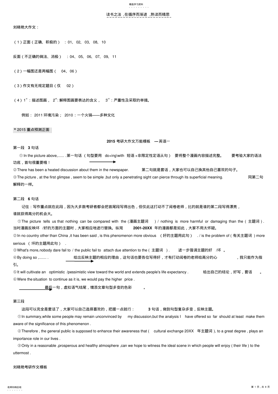 2022年刘晓艳英语万能满分大作文模板考研英语高分作文模板 .pdf_第1页