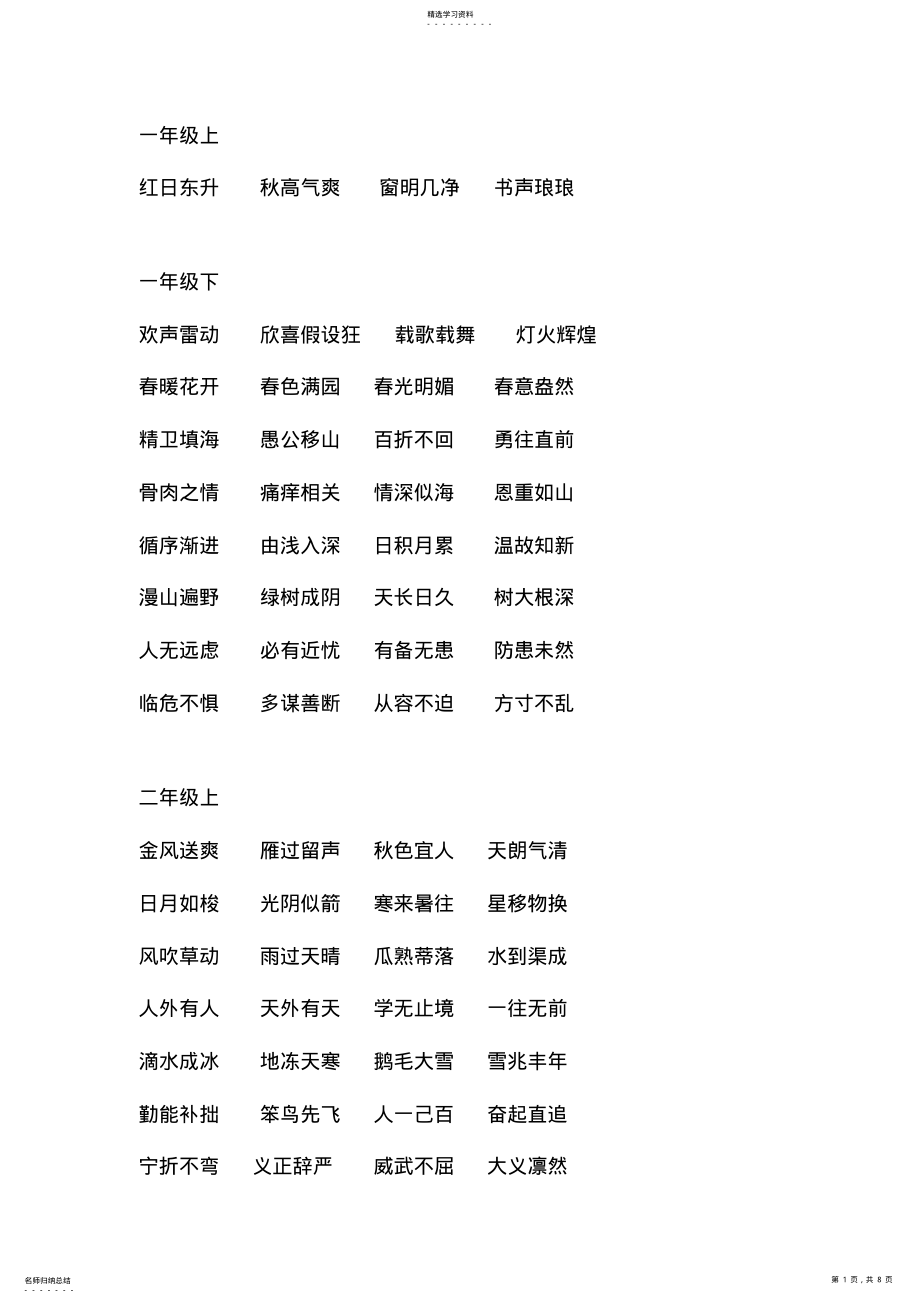 2022年苏教版一到六年级成语完全整理 .pdf_第1页