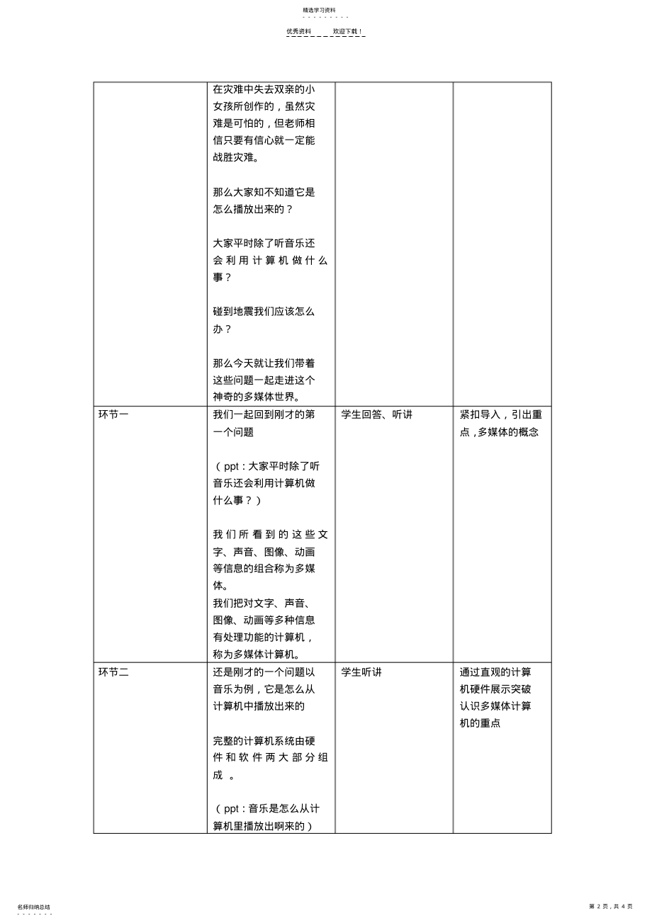 2022年认识多媒体世界教案 .pdf_第2页