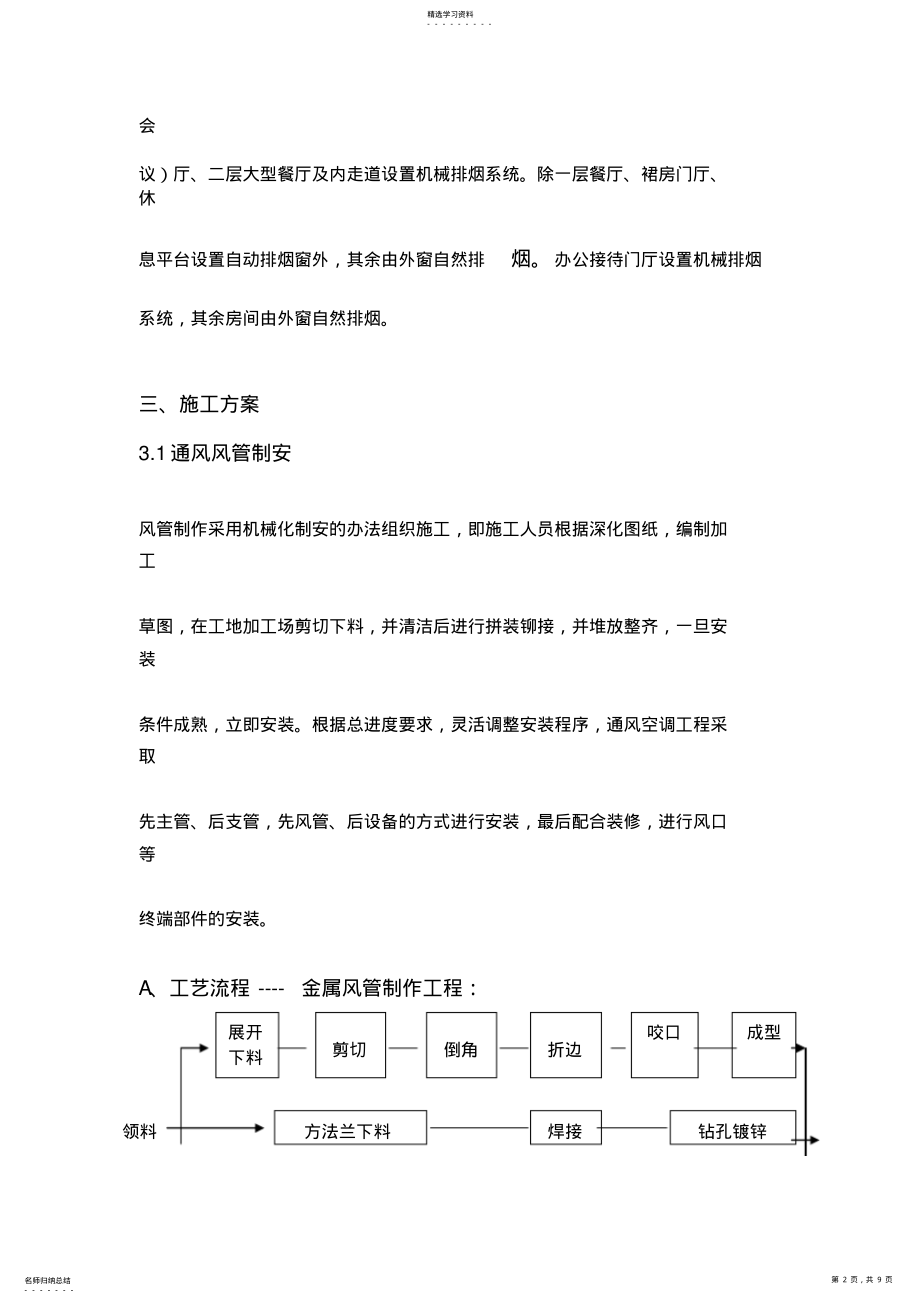 2022年防排烟施工组织设计方案方案 .pdf_第2页