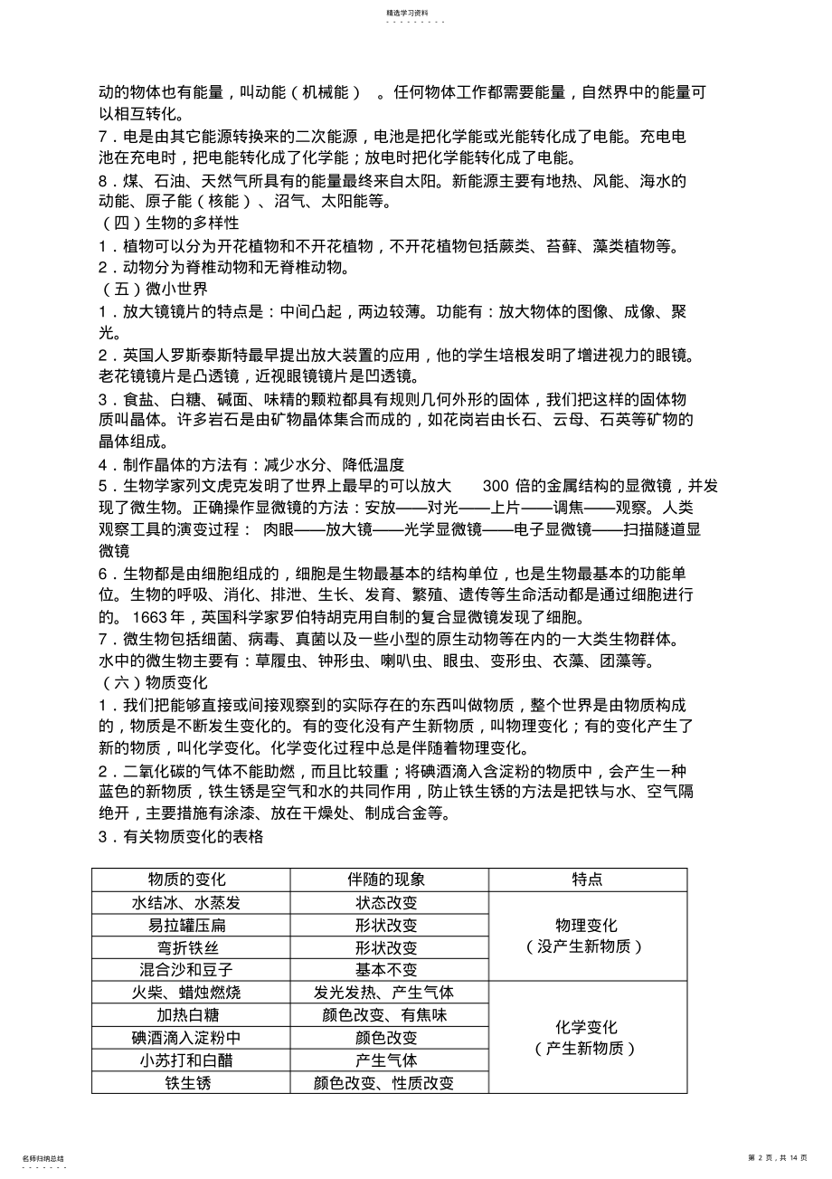 2022年小升初科学复习资料 .pdf_第2页