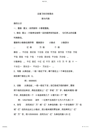 2022年小学数学总复习知识梳理点数与代数 .pdf