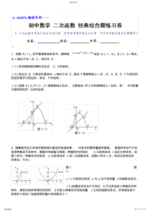 2022年初中数学二次函数经典综合大题练习卷2 .pdf