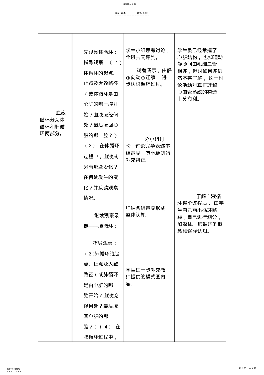 2022年血液循环的途径教学设计 .pdf_第2页