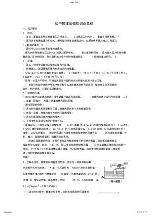 2022年初中物理压力压强知识点总结+经典练习题+答案 .pdf