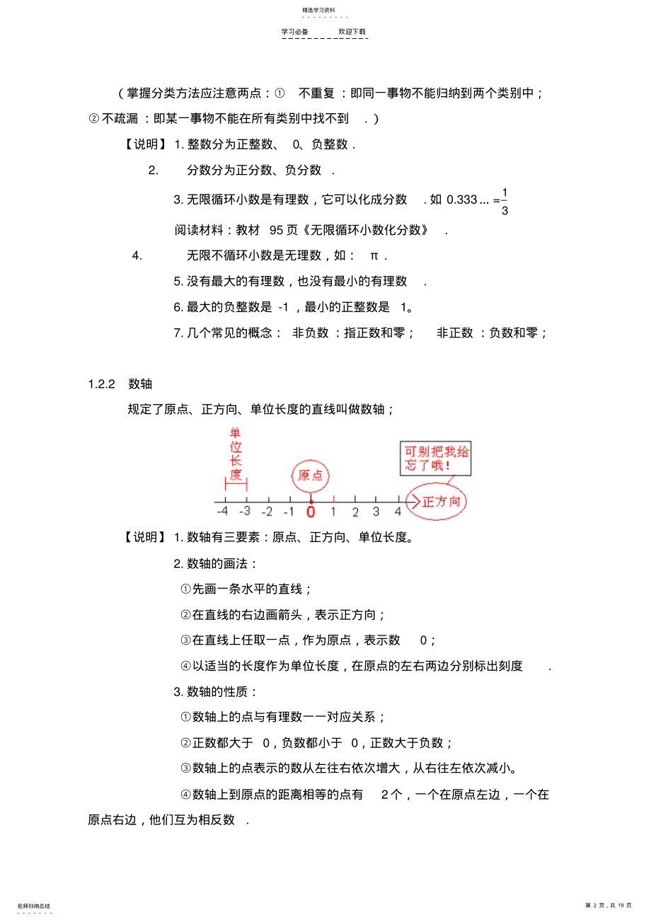 2022年部编教材七年级数学上册复习提纲 .pdf_第2页