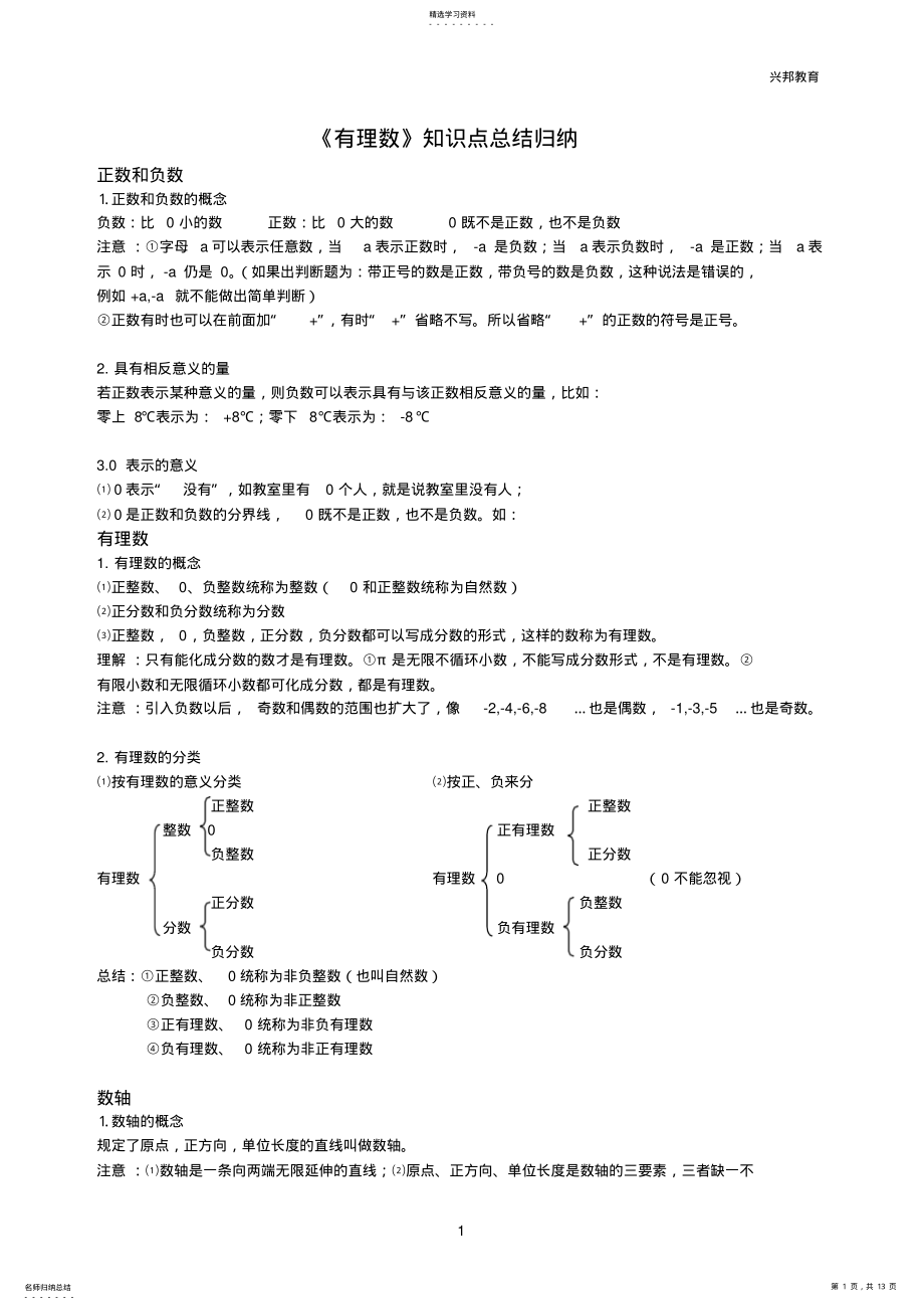 2022年完整word版,苏教版七年级上册数学知识点整理 .pdf_第1页