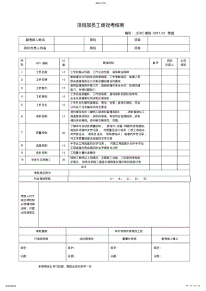 2022年项目部员工绩效考核表 .pdf