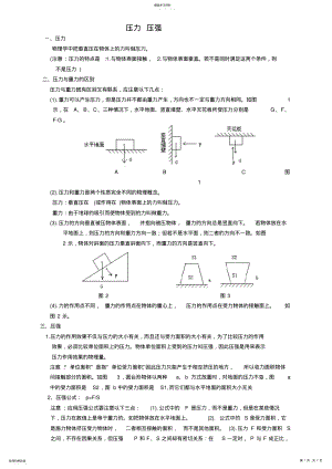 2022年压力、压强专题 .pdf