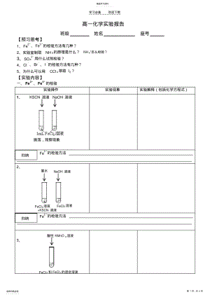 2022年高一化学实验报告 .pdf