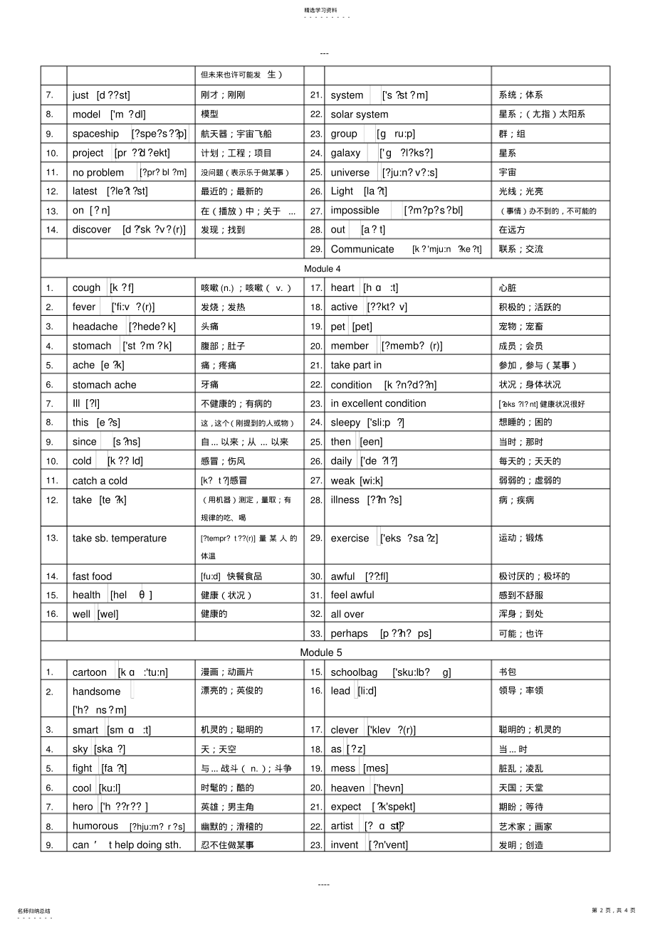 2022年外研版英语初二下册单词表 .pdf_第2页