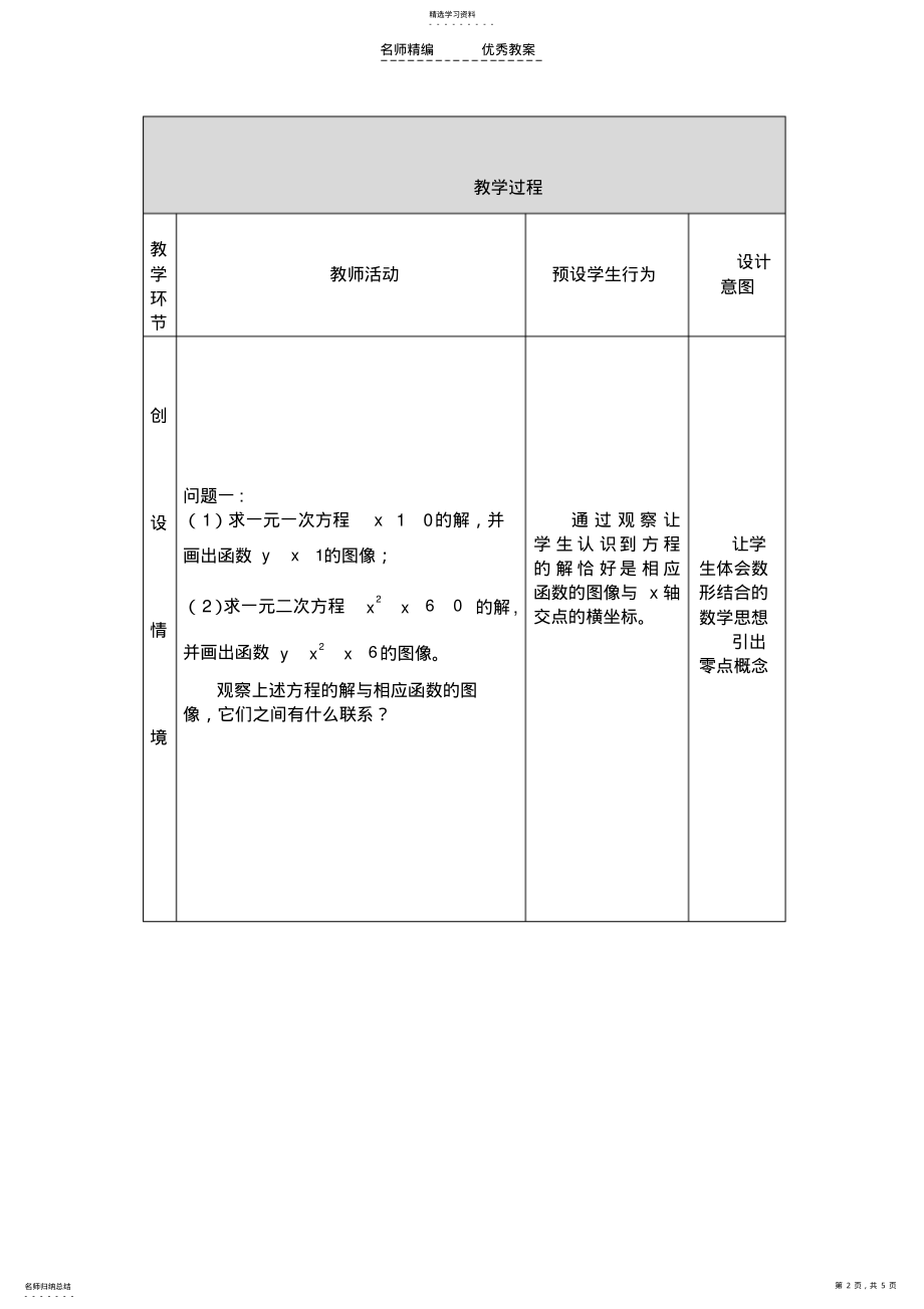 2022年函数零点教学设计与反思 .pdf_第2页