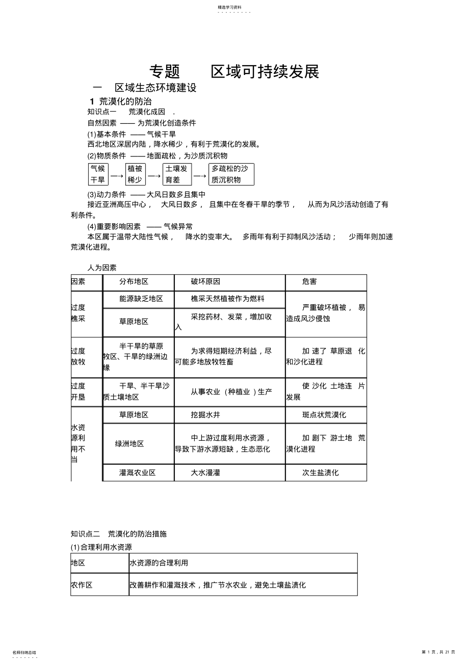 2022年区域可持续发展知识点 .pdf_第1页