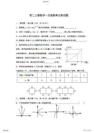 2022年初二上册数学一次函数单元测试题及答案 .pdf