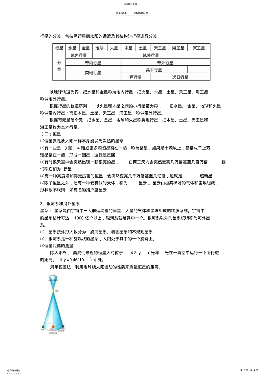 宇宙的基本结构知识点梳理 .pdf_第2页