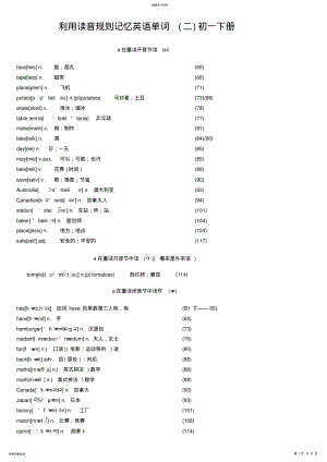 2022年利用读音规则记忆英语单词初一下册 .pdf